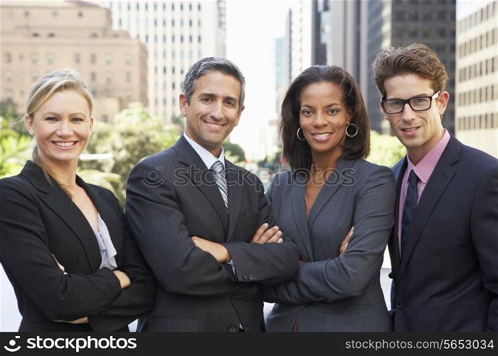 Portrait Of Four Business Colleagues Outside Office