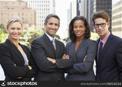 Portrait Of Four Business Colleagues Outside Office