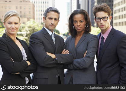 Portrait Of Four Business Colleagues Outside Office