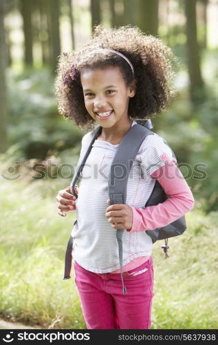 Portrait Of Girl Exploring Woods