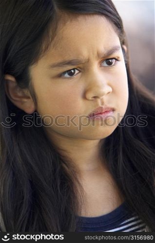 Portrait Of Girl Frowning