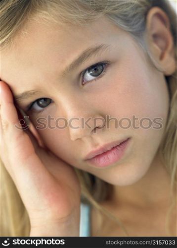 Portrait Of Girl Looking Sad