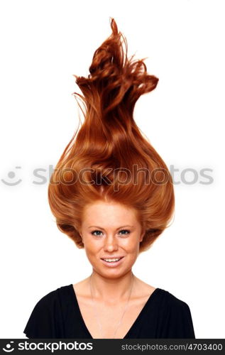 Portrait of girl with beautiful red hair