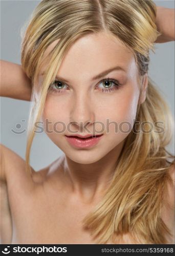 Portrait of girl with blond hair
