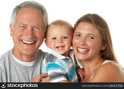 Portrait Of Grandfather With Daughter And Grandson