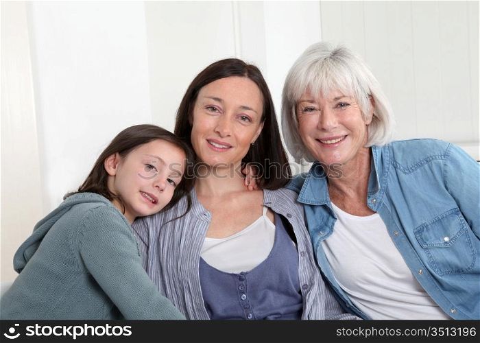 Portrait of grandmother, mother and child