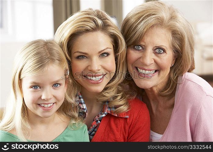 Portrait Of Grandmother,Mother And Daughter