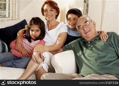Portrait of grandparents and their grandchildren