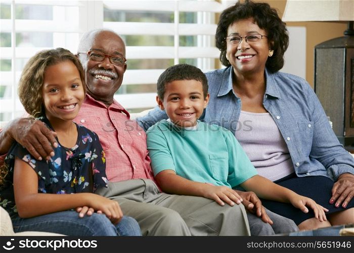 Portrait Of Grandparents With Grandchildren