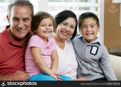 Portrait Of Grandparents With Grandchildren
