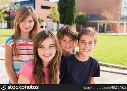 Portrait of group of kids on school campus