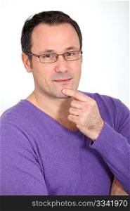 Portrait of handsome man wearing eyeglasses