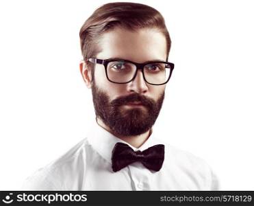 Portrait of handsome man with beard. Fashion photo. Businessman