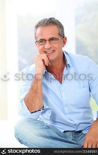 Portrait of handsome man with eyeglasses