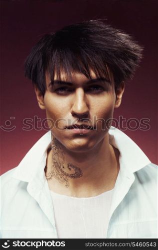 Portrait of handsome man with stylish haircut