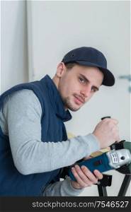 portrait of handyman at work