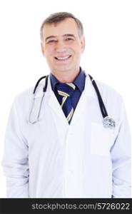 portrait of happy cheerful successful male doctor with stethoscope