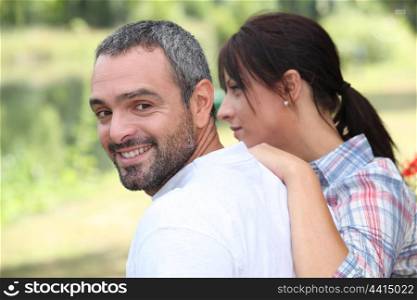 portrait of happy couple outdoors