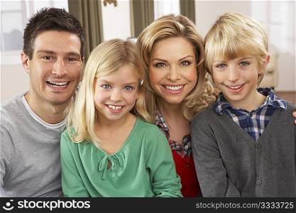 Portrait Of Happy Family At Home