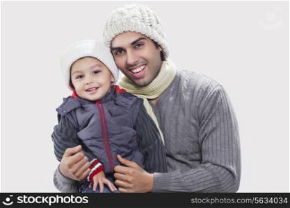 Portrait of happy father and child