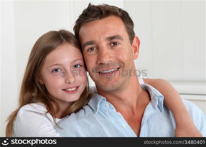 Portrait of happy father and young girl