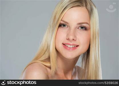 Portrait of happy girl with blond hair