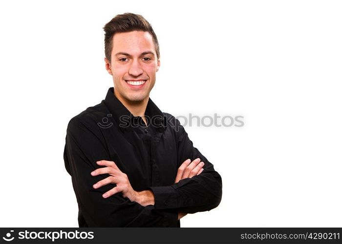 portrait of happy handsome young man