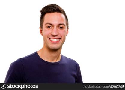 portrait of happy handsome young man isolated