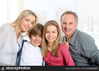 Portrait of happy parents and children