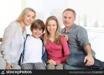 Portrait of happy parents and children