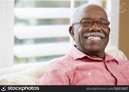 Portrait Of Happy Senior Man At Home