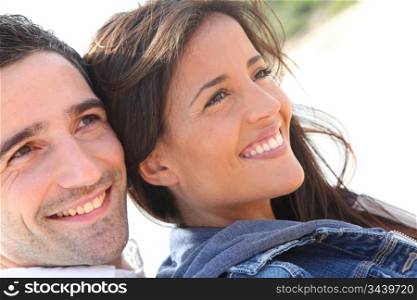 Portrait of happy young couple
