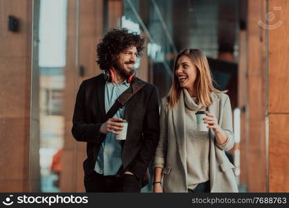 Portrait of happy young muslim couple standing isolated on colorful background. Girl wearing modern hijab representing Ramadan concept