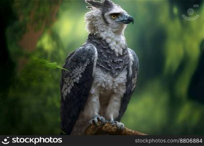 Portrait of Harpy eagle  Harpia harpyja  proudly looks away