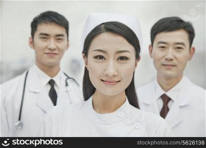 Portrait of Healthcare workers in China, Two Doctors and Nurse