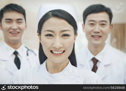 Portrait of Healthcare workers in China, Two Doctors and Nurse