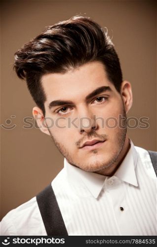 Portrait of hipster with great hairstyle