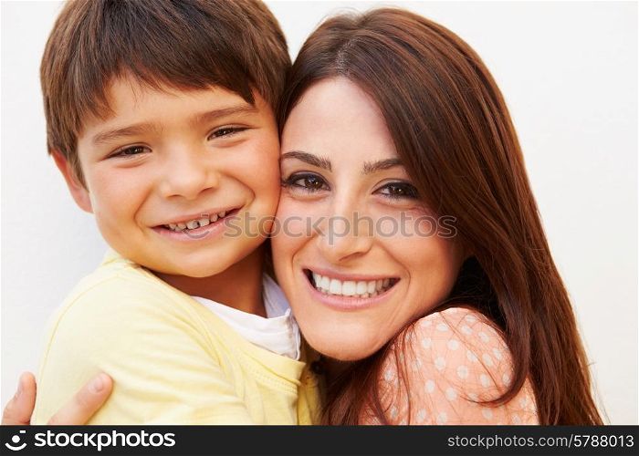 Portrait Of Hispanic Mother And Son