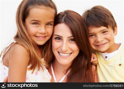 Portrait Of Hispanic Mother With Children