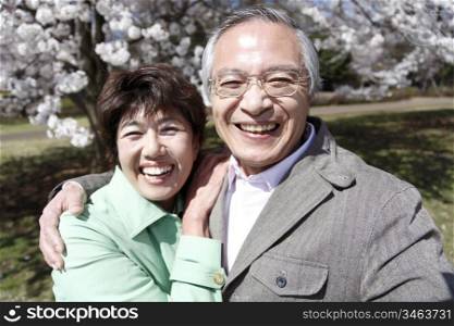 Portrait of Japanese senior couple