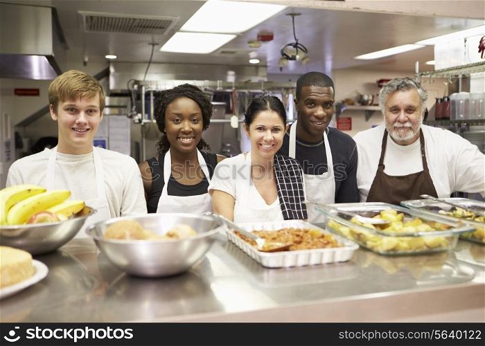 Portrait Of Kitchen Staff In Homeless Shelter