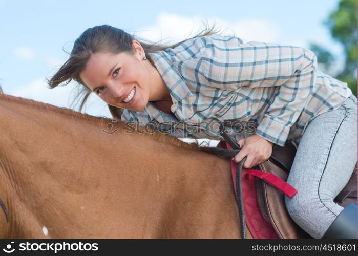 Portrait of lady on horseback