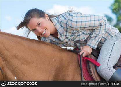 Portrait of lady on horseback