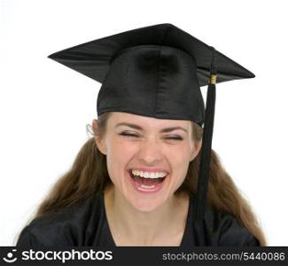 Portrait of laughing graduation woman