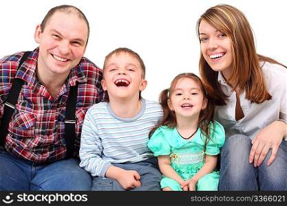 Portrait of laughing parents and children