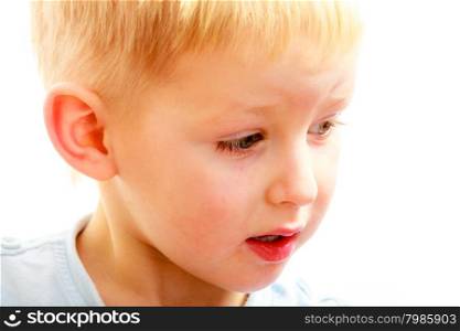 Portrait of little blonde boy child kid preschooler.