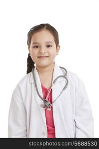 Portrait of little girl dressed as a doctor