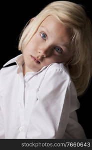 Portrait of little girl in studio