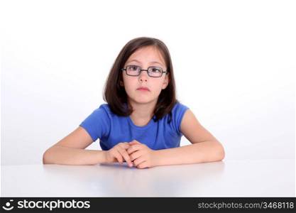 Portrait of little girl with eyewear