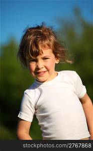 portrait of little smiling girl outdoor